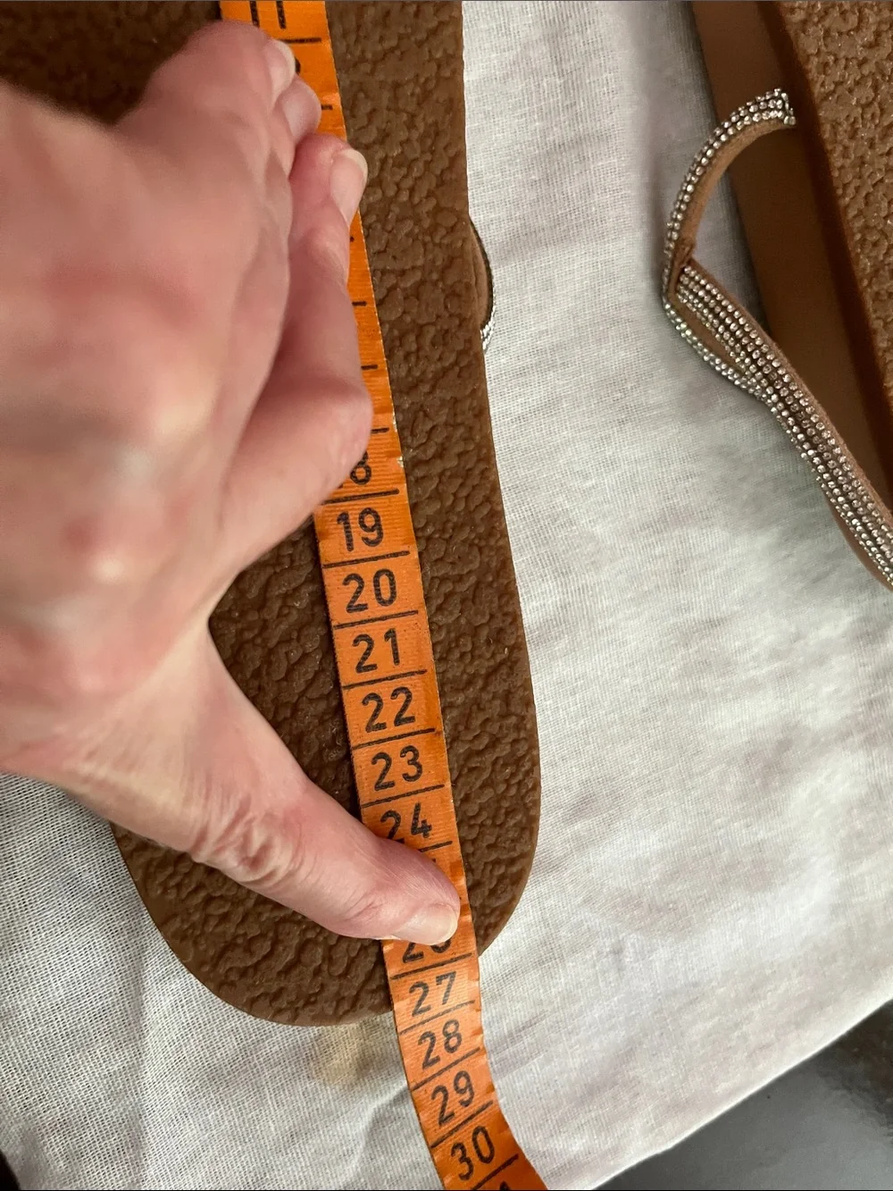 ZARA Tan Flat Sandals with Sparkling Straps size 8 but run 7.5 , brand new Spain - Picture 6 of 9